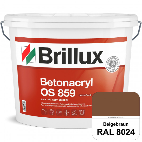 Betonacryl OS 859 (RAL 8024 Beigebraun) Wetterbeständige Schutzbeschichtung für Betonflächen (Außen)