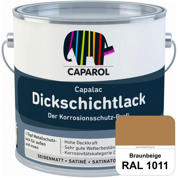 Capalac Dickschichtlack (RAL 1011 Braunbeige) 1-Topf Metallschutzlack (löselmittelhaltig) innen & au