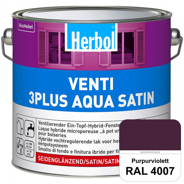 Venti 3Plus Aqua Satin (RAL 4007 Purpurviolett) wasserbasierter & feuchtigkeitregulierender Ein-Topf