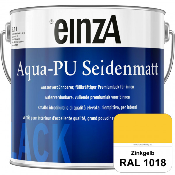 einzA Aqua-PU seidenmatt (RAL 1018 Zinkgelb) wasserverdünnbarer Premiumlack für innen