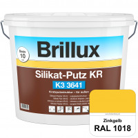 Silikat-Putz KR K3 3641 (RAL 1018 Zinkgelb) Dekorativer Kratzputz auf Silikatbasis