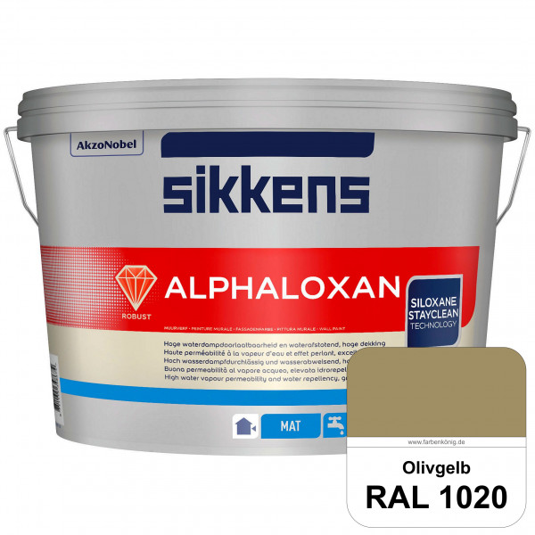 Alphaloxan (RAL 1020 Olivgelb) Professionelle Siliconharz-Fassadenfarbe (außen)