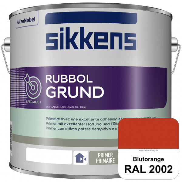Rubbol Grund (RAL 2002 Blutorange) Seidenmatte Grund- und Zwischenbeschichtung auf Kunstharzbasis (i