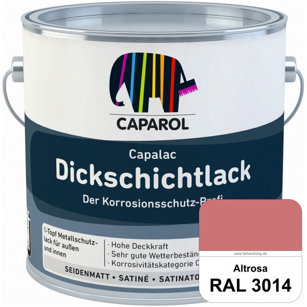 Capalac Dickschichtlack (RAL 3014 Altrosa) 1-Topf Metallschutzlack (löselmittelhaltig) innen & außen