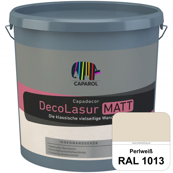 Capadecor DecoLasur Matt (RAL 1013 Perlweiß) Matte Lasurfarbe auf Dispersionsbasis (innen)
