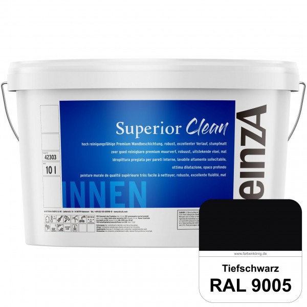 einzA Superior Clean (RAL 9005 Tiefschwarz) Hoch reinigungsfähige, stumpfmatte Premium-Wandbeschicht