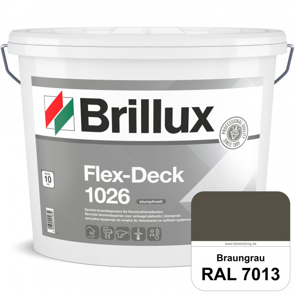 Flex-Deck ELF 1026 (RAL 7013 Braungrau) Hochwertige Innendispersion für Decken mit Installationen &