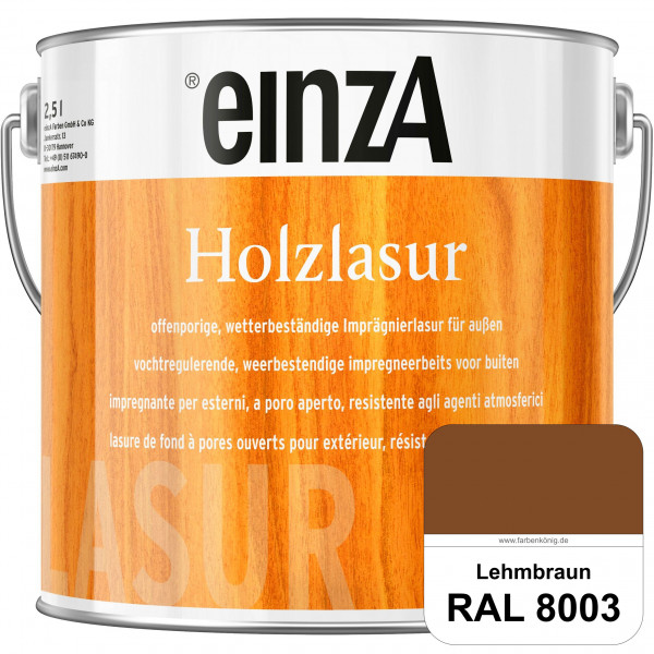 einzA Holzlasur (RAL 8003 Lehmbraun) Offenporige Imprägnierlasur für Außen-Holzbauteile