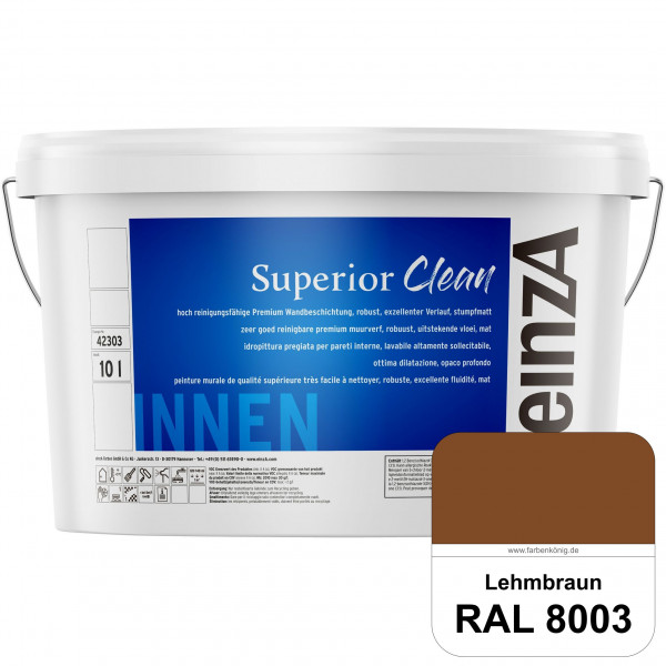 einzA Superior Clean (RAL 8003 Lehmbraun) Hoch reinigungsfähige, stumpfmatte Premium-Wandbeschichtun