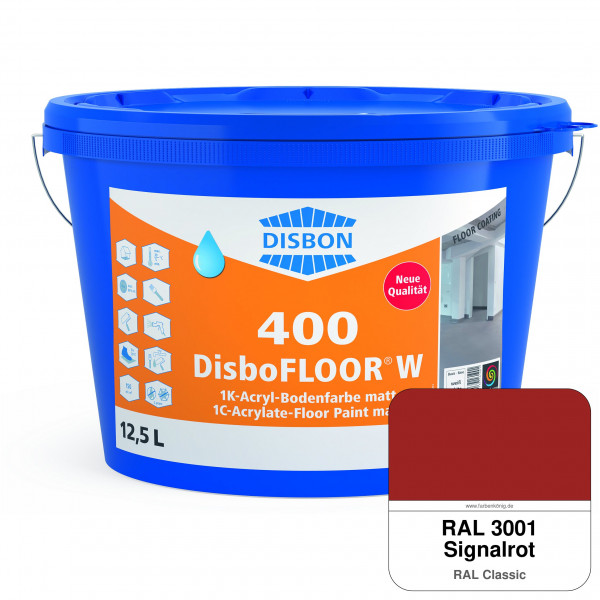 DisboFLOOR W 400 1K-Acryl-Bodenfarbe (RAL 3001 Signalrot)