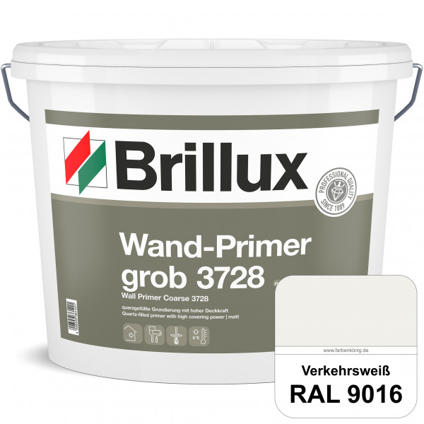 Wand-Primer grob ELF 3728 (RAL 9016 Verkehrsweiß) quarzgefüllte Spezialgrundierfarbe für Gipskarton,