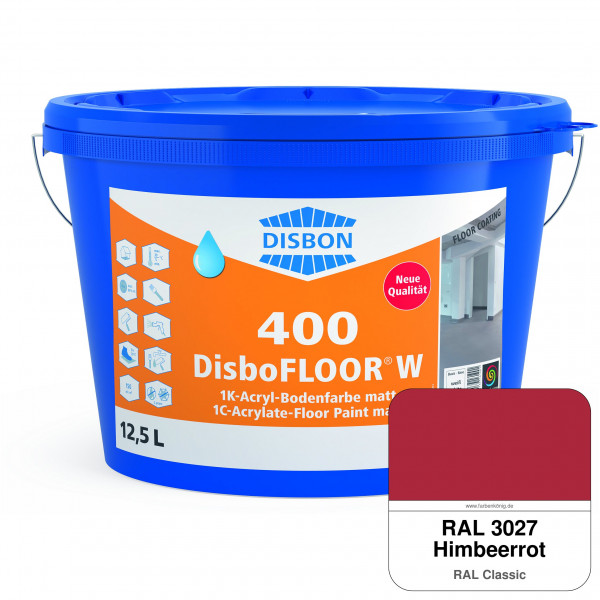 DisboFLOOR W 400 1K-Acryl-Bodenfarbe (RAL 3027 Himbeerrot)