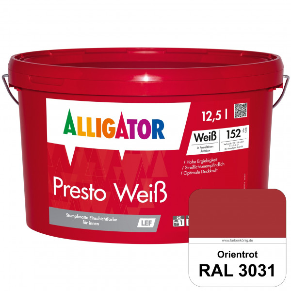 Presto Weiß LEF (RAL 3031 Orientrot)