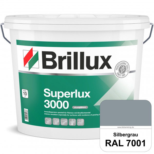 Superlux 3000 (RAL 7001 Silbergrau) hoch deckende stumpfmatte Innen-Dispersionsfarbe - streiflichtun