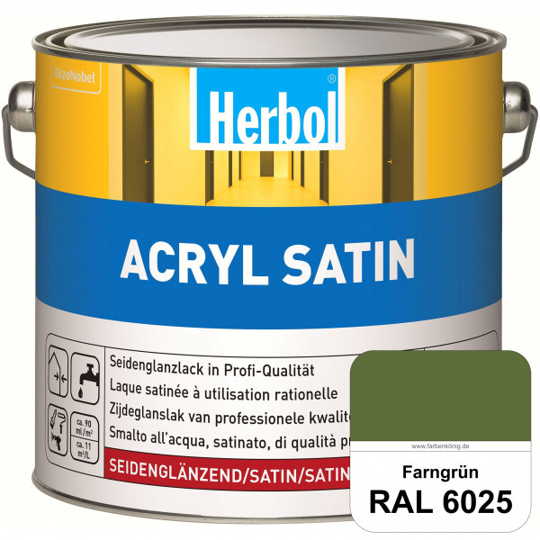 Acryl Satin (RAL 6025 Farngrün) wasserverdünnbarer seidenglänzender Lack (Innen & Außen)