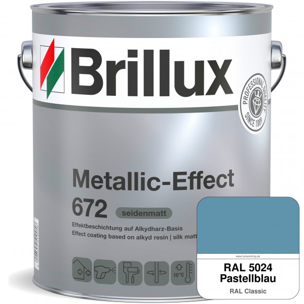 Metallic-Effect 672 (RAL 5024 Pastellblau) schnell trocknender Alkydharzlack für Metalleffekte (inne