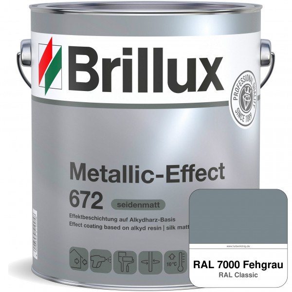 Metallic-Effect 672 (RAL 7000 Fehgrau) schnell trocknender Alkydharzlack für Metalleffekte (innen&au