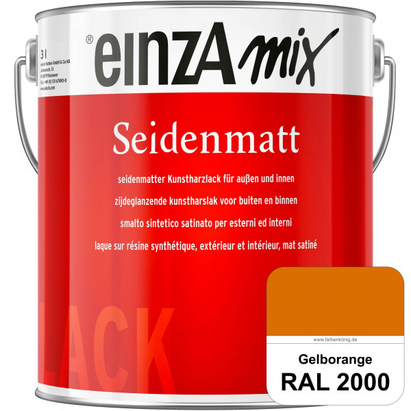 einzA Seidenmatt (RAL 2000 Gelborange) Lösemittelhaltiger Seidenmattlack
