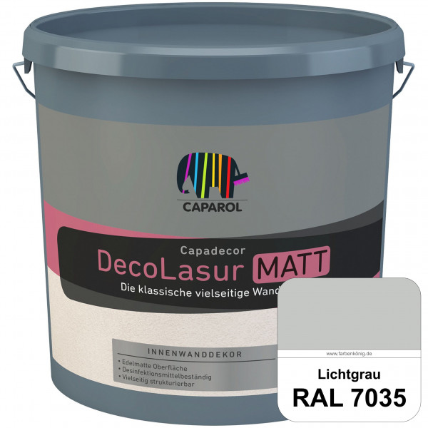 Capadecor DecoLasur Matt (RAL 7035 Lichtgrau) Matte Lasurfarbe auf Dispersionsbasis (innen)