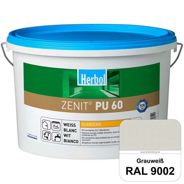 Zenit PU 60 (RAL 9002 Grauweiß) glänzende und strapazierfähige PU-Wandfarbe