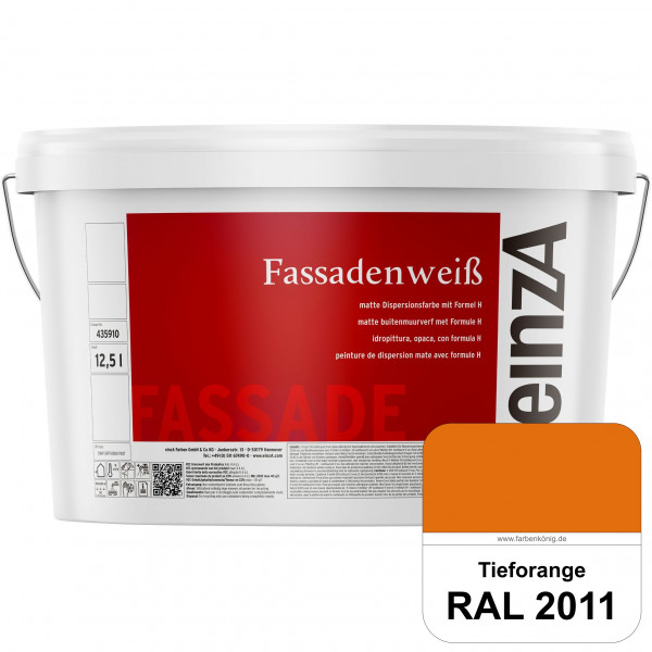 einzA Fassadenweiß (RAL 2011 Tieforange) Sil-Fassadenfarbe gegen Schmutz & Vergrünung