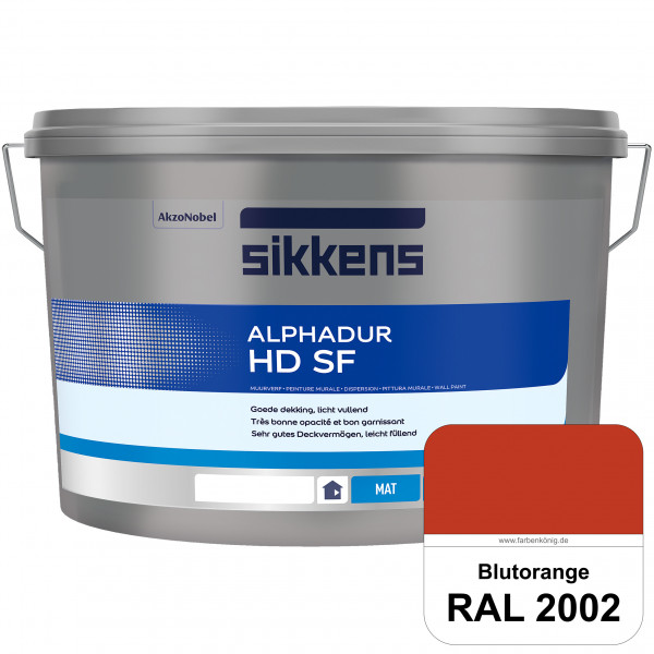 Alphadur HD SF (RAL 2002 Blutorange) matte hochdeckende waschbeständige Innenwandfarbe