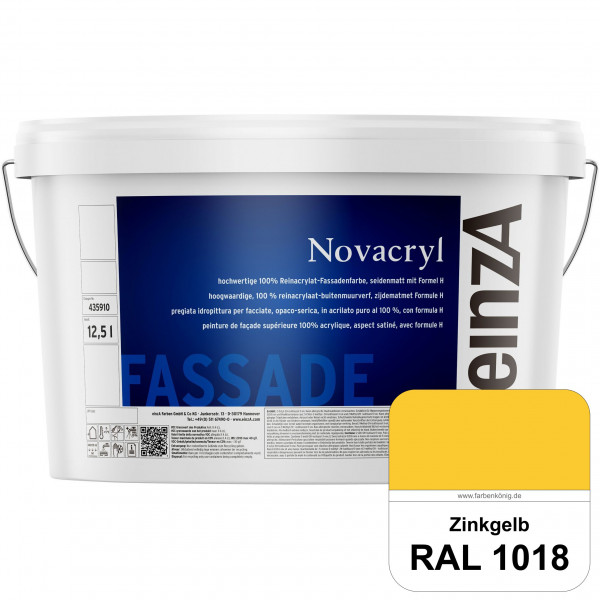 einzA Novacryl (RAL 1018 Zinkgelb) Reinacrylat-Fassadenfarbe, seidenmatt
