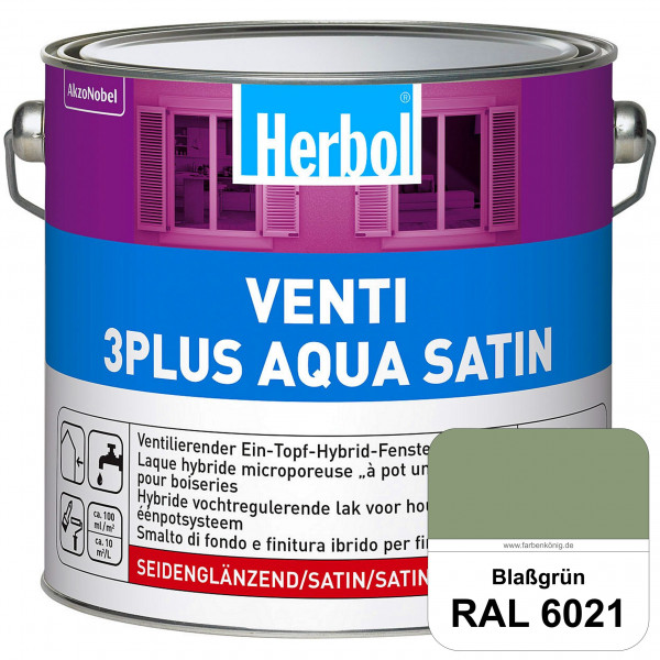 Venti 3Plus Aqua Satin (RAL 6021 Blassgrün) wasserbasierter & feuchtigkeitregulierender Ein-Topf-Fen