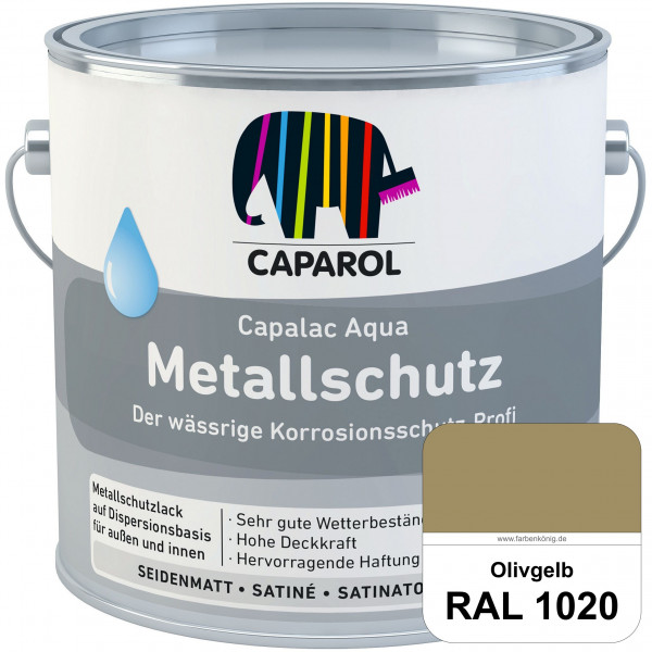 Capalac Aqua Metallschutz (RAL 1020 Olivgelb) wasserbasierter Korrosionsschutz für Stahl & verzinkte