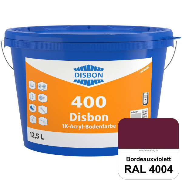 Disbon 400 1K-Acryl-Bodenfarbe (RAL 4004 Bordeauxviolett) Dispersionsbeschichtung für mineralische B