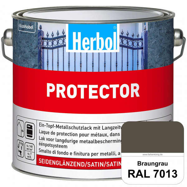 Protector (RAL 7013 Braungrau) Seidenglänzende Spezialbeschichtung für Eisen- und NE-Metalle (außen)