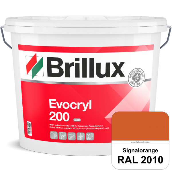Evocryl 200 (RAL 2010 Signalorange) Verschmutzungsunempfindliche 100% Reinacrylat Fassadenfarbe