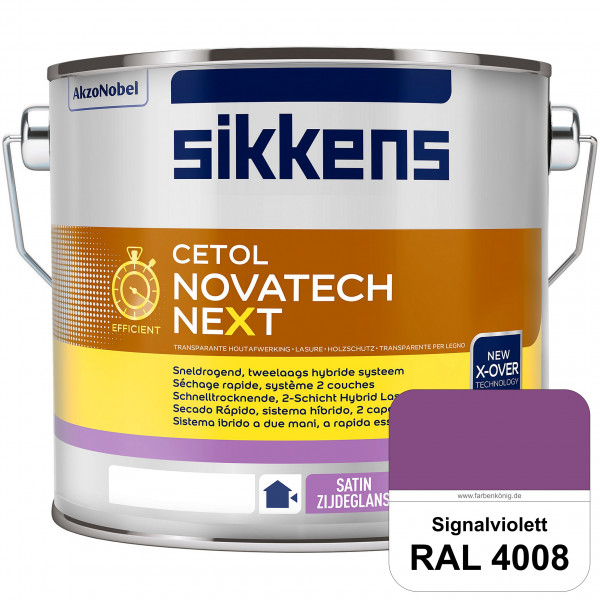 Cetol Novatech neXt (RAL 4008 Signalviolett) Schnelltrocknende Hybrid-Lasur mit höchster Wetterbestä