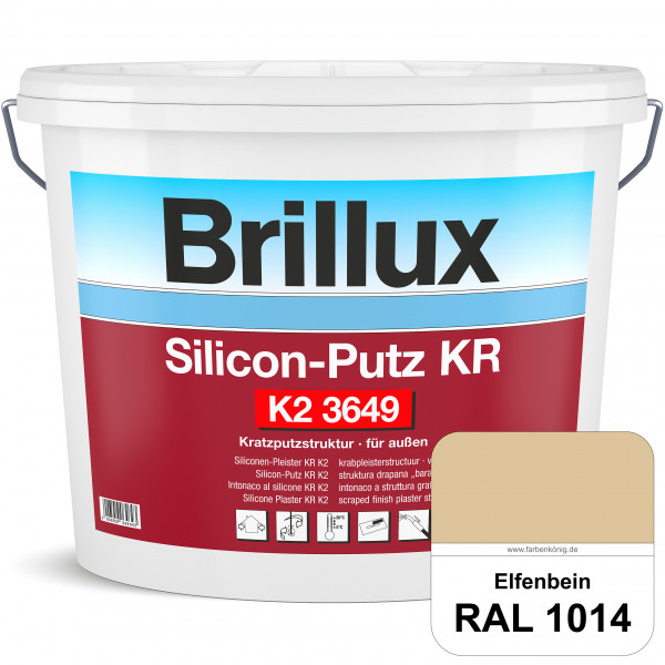 Silicon-Putz KR K2 3649 mit Protect (RAL 1014 Elfenbein) Dekorputz auf Siliconharzbasis (außen)