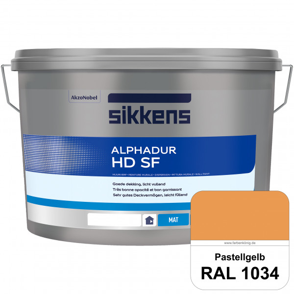 Alphadur HD SF (RAL 1034 Pastellgelb) matte hochdeckende waschbeständige Innenwandfarbe