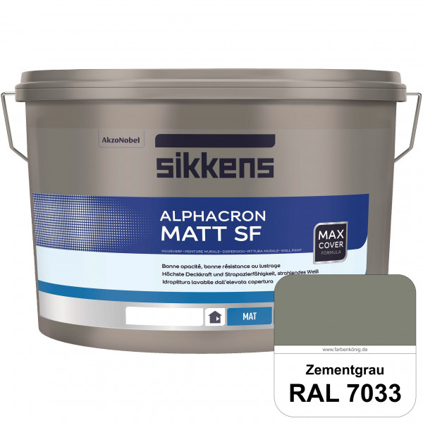 Alphacron Matt SF (RAL 7033 Zementgrau) stumpfmatte & hochwertige Premium-Wandfarbe (innen)