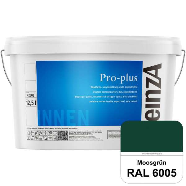 einzA Pro-plus (RAL 6005 Moosgrün) Lösemittelfreie waschbeständige Kunststoff-Dispersionsfarbe
