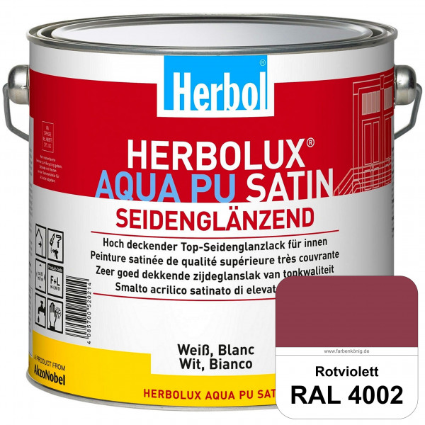 Herbolux Aqua PU Satin (RAL 4002 Rotviolett) Wasserverdünnbarer Top-PU-Seidenglanzlack (Innen)