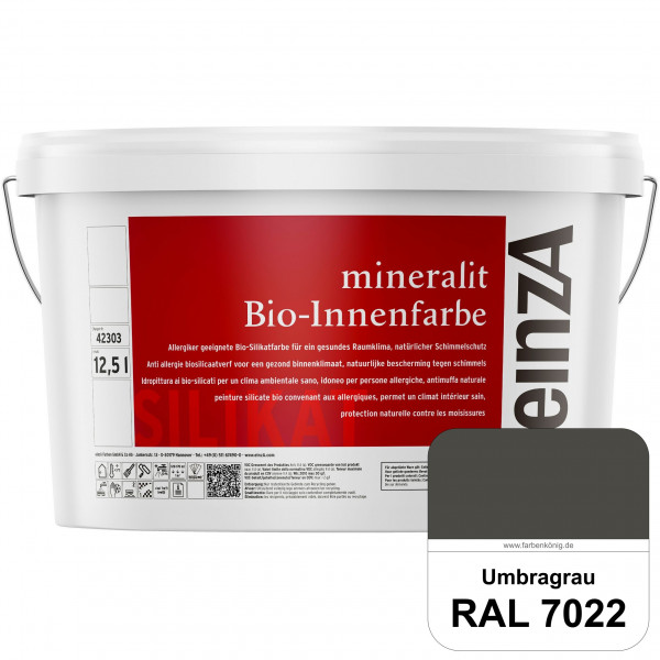 einzA mineralit Bio-Innenfarbe (RAL 7022 Umbragrau) Bio-Silikat-Innenfarbe gemäß VOB DIN 18 363