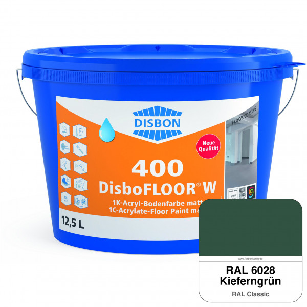 DisboFLOOR W 400 1K-Acryl-Bodenfarbe (RAL 6028 Kieferngrün)