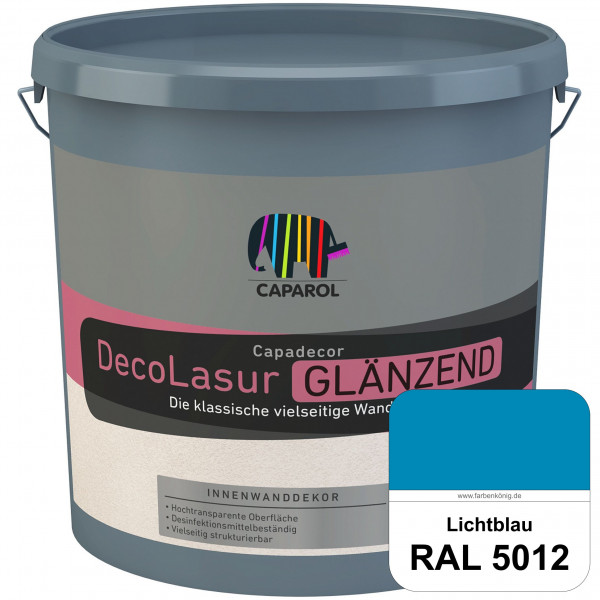 Capadecor DecoLasur Glänzend (RAL 5012 Lichtblau) Glänzende Lasurfarbe auf Dispersionsbasis (innen)