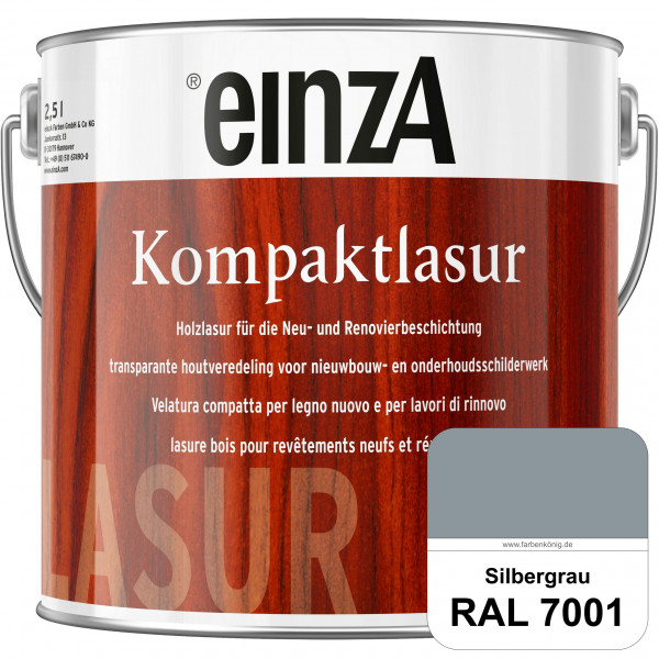 einzA Kompaktlasur (RAL 7001 Silbergrau) Lasuranstrich für den Neu- und Renovieranstrich