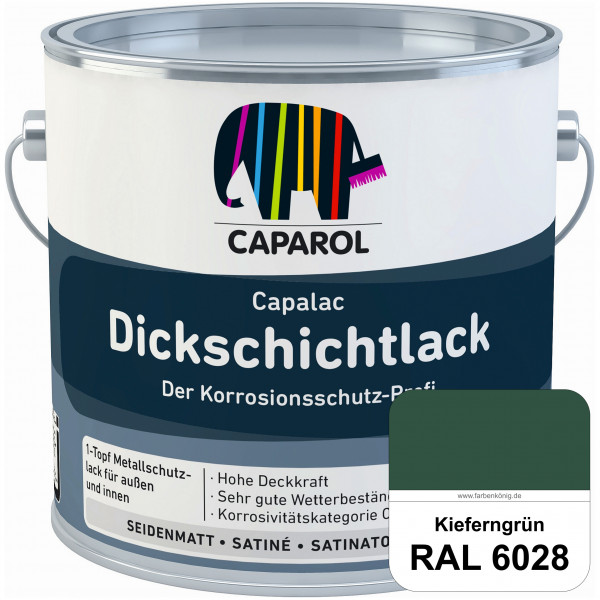 Capalac Dickschichtlack (RAL 6028 Kieferngrün) 1-Topf Metallschutzlack (löselmittelhaltig) innen & a