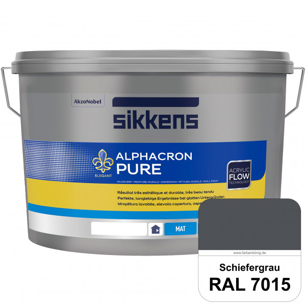 Alphacron Pure (RAL 7015 Schiefergrau) Edelmatte & hochertige Premium Wandfarbe für glatte Untergrün