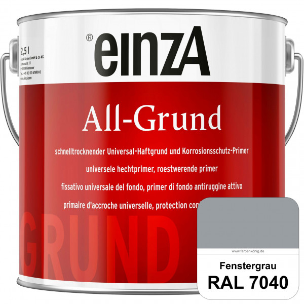 einzA All-Grund (RAL 7040 Fenstergrau) Schnelltrocknender Haftgrund & Korrosionsschutz-Primer