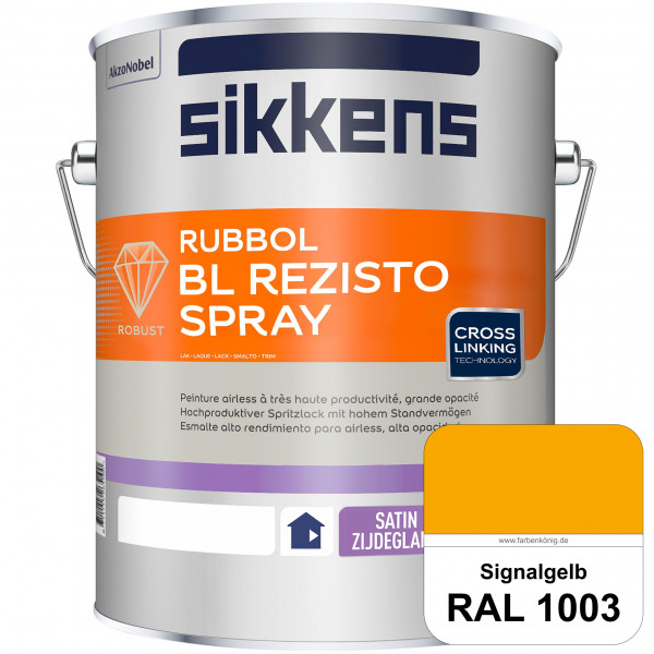Rubbol BL Rezisto Spray (RAL 1003 Signalgelb) Hochwertiger, strapazierfähiger Airlesslack für (innen