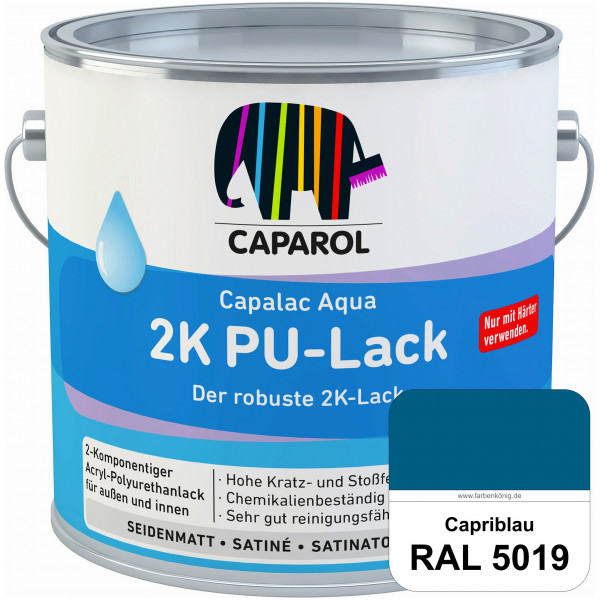 Capalac Aqua 2K PU-Lack (B-Ware) - 0,665 Liter (RAL 5019 Capriblau)