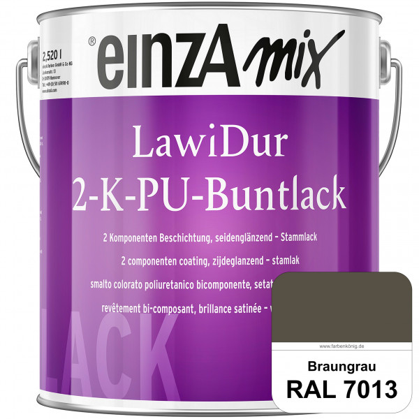 einzA LawiDur 2-K-PU-Buntlack - Seidenglanz (RAL 7013 Braungrau)