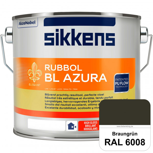Rubbol BL Azura (RAL 6008 Braungrün) PU-Hochglanzlack (wasserbasiert) innen & außen