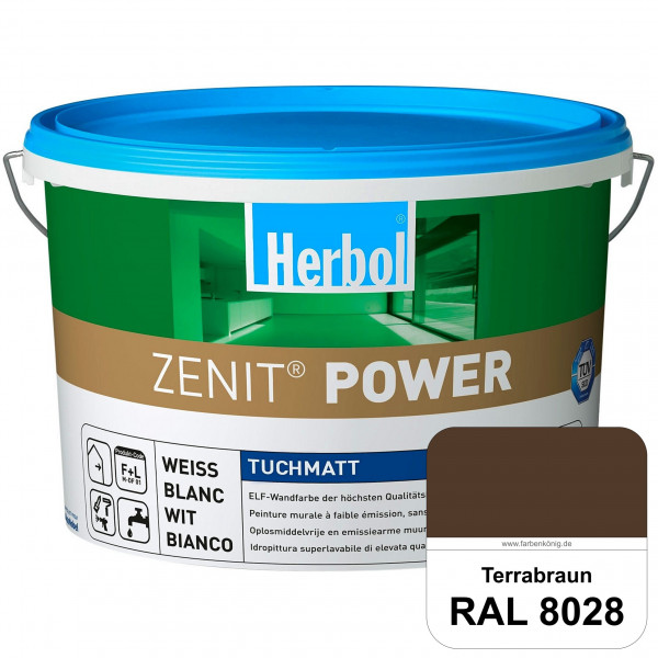 Herbol Zenit Power (RAL 8028 Terrabraun) Superdeckende ELF-Wandfarbe
